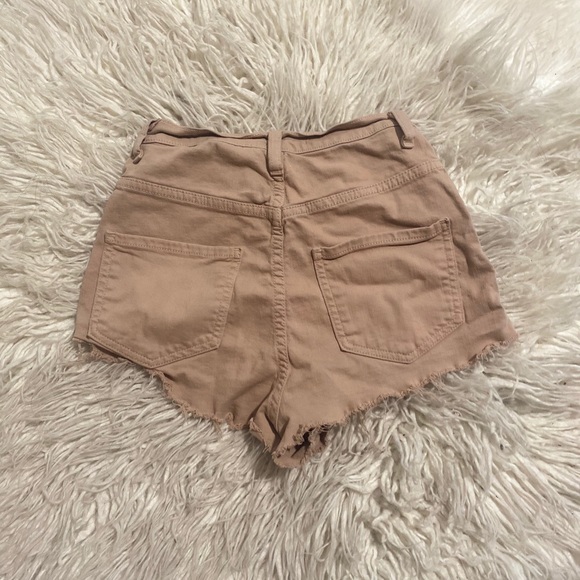 Tan Distressed Highwaisted Shorts - Picture 7 of 7